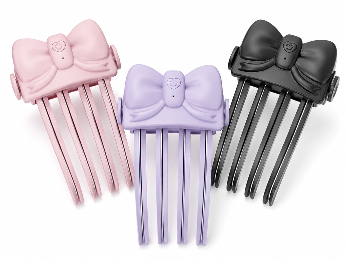 REVIMUS Heated Root Volumizer in blush pink, lavender and charcoal