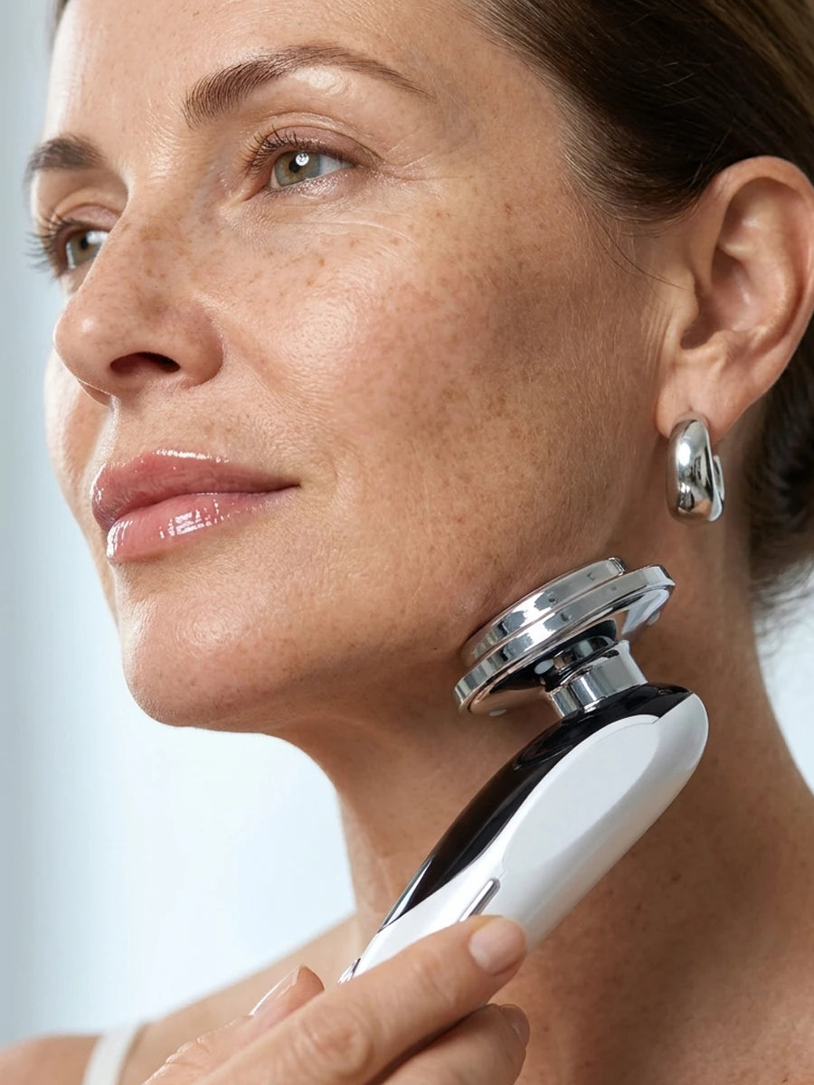 REVIMUS ORBIT™ microcurrent technology helping tone facial muscles and enhance facial definition